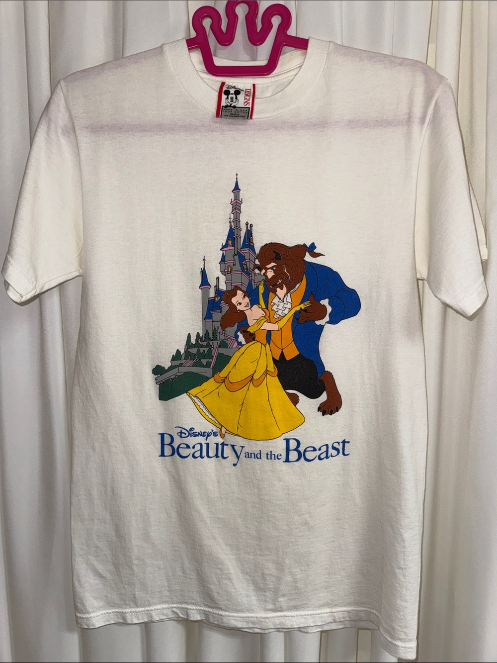 Vintage Disney Beauty and the Beast Baby tee top adult S Princess